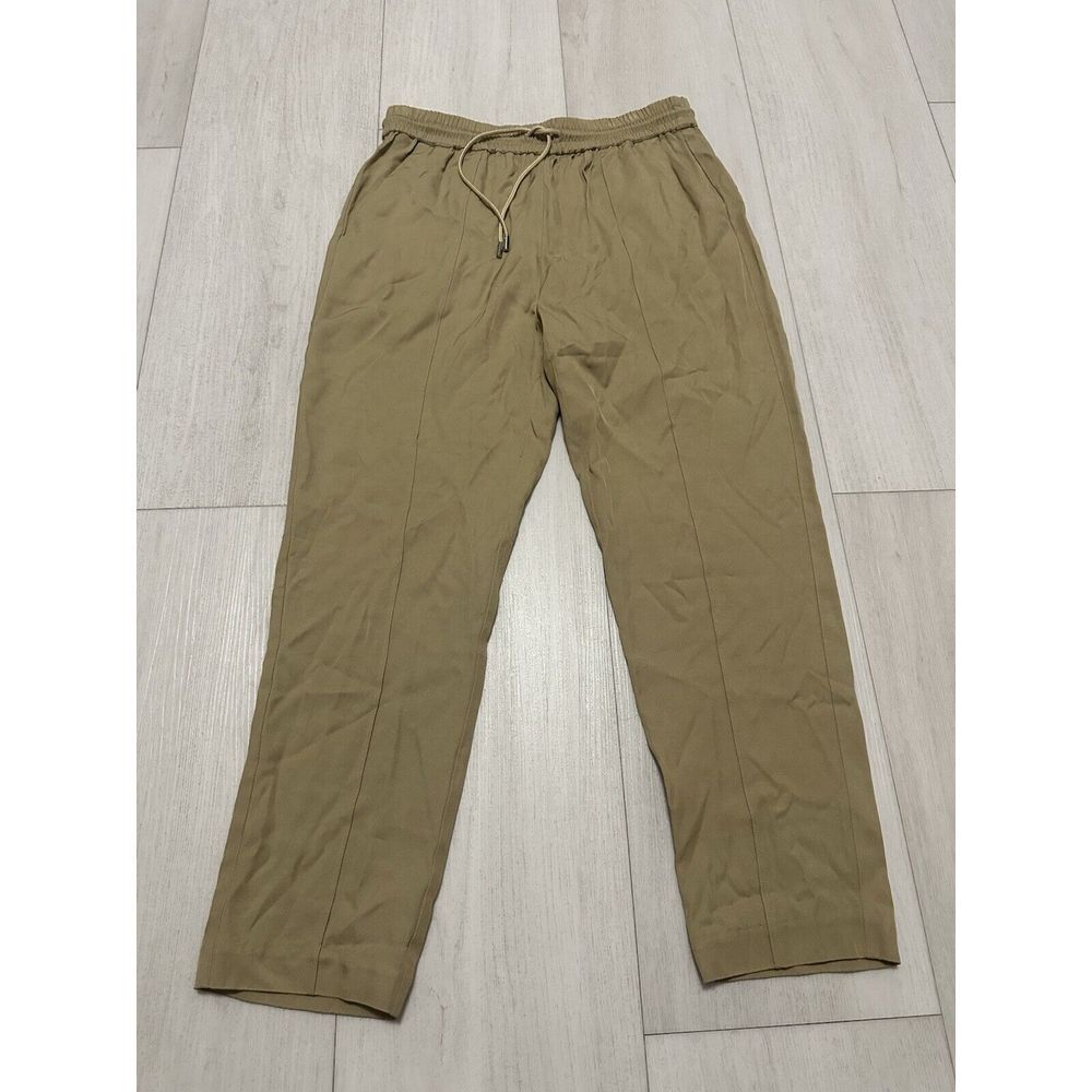 ATM ANTHONY THOMAS MELILLO Micro‎ Twill Pull On Cropped Pants Sz S In Tan $295
